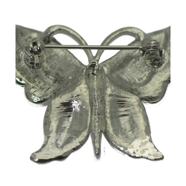 ROSETTA Silver Plated Pink Crystal Brooch