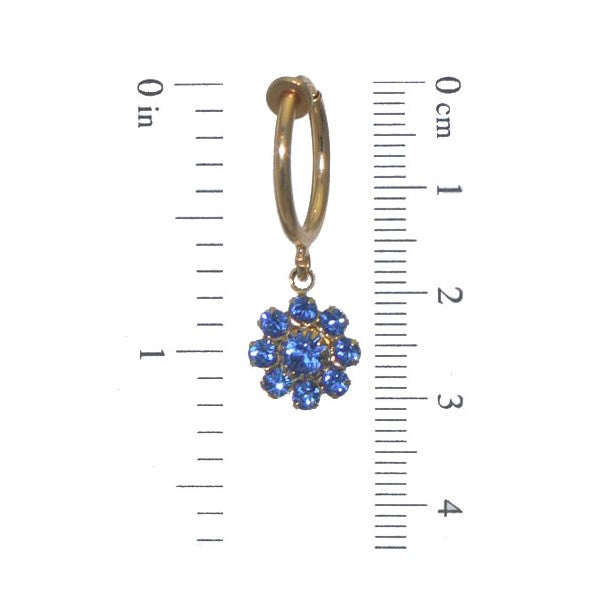 ROSINA CERCEAU Gold Plated Sapphire Crystal Clip On Earrings