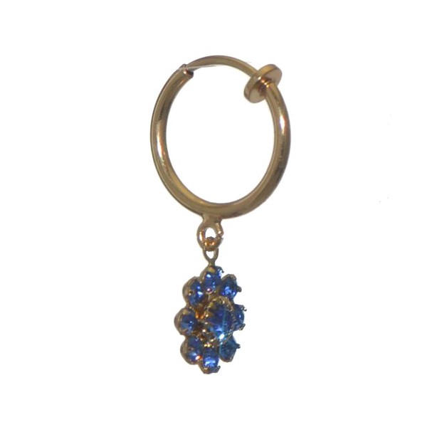 ROSINA CERCEAU Gold Plated Sapphire Crystal Clip On Earrings