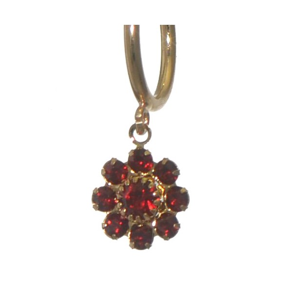 ROSINA CERCEAU Gold Plated Siam Crystal Clip On Earrings