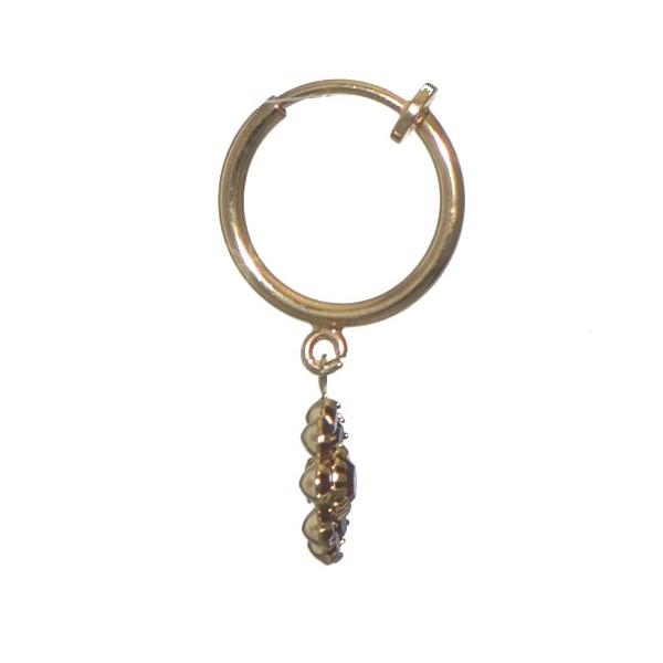 ROSINA CERCEAU Gold Plated Siam Crystal Clip On Earrings