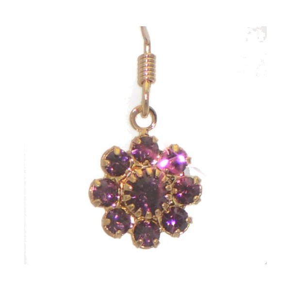 ROSINA Gold Plated Amethyst Crystal Hook Earrings