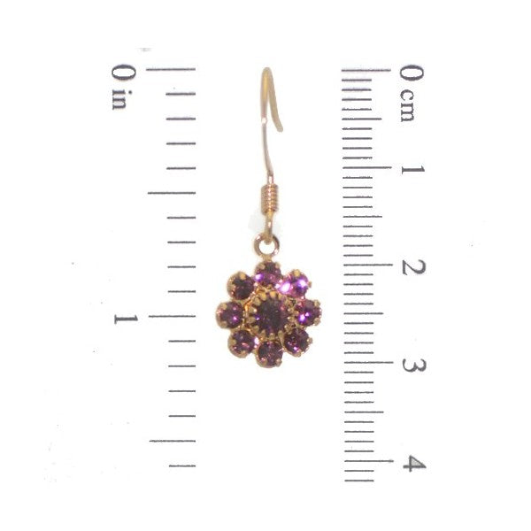ROSINA Gold Plated Amethyst Crystal Hook Earrings