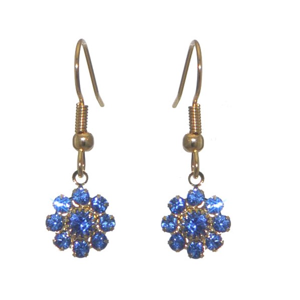 ROSINA Gold Plated Sapphire Crystal Hook Earrings