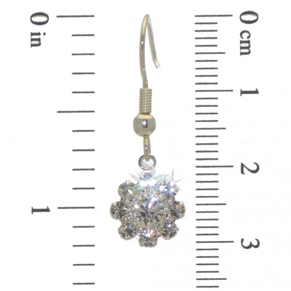 ROSINA silver plated clear crystal hook earrings
