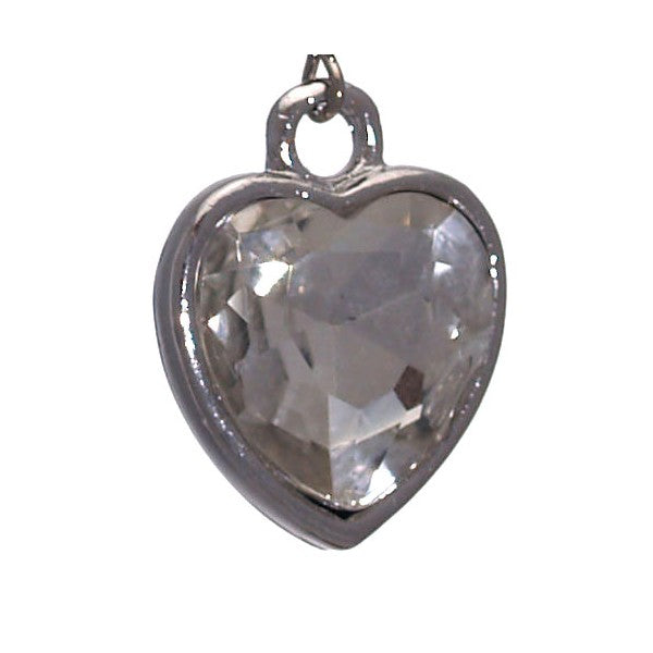 ROSWITHA Silver Plated Crystal Heart Hook Earrings