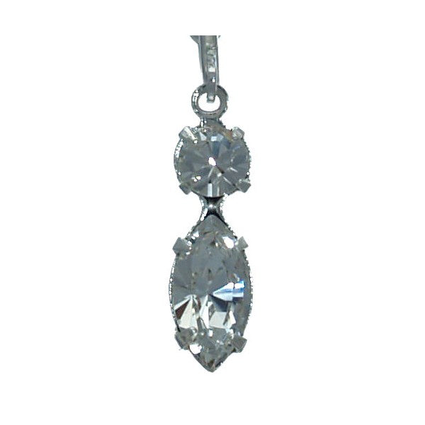SALAMACINA Silver Plated Clear Crystal Clip On Earrings