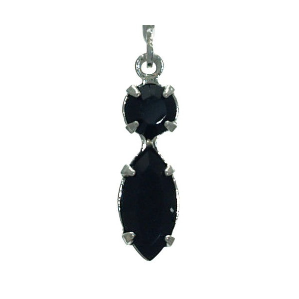 SALAMACINA Silver Plated Jet Crystal Clip On Earrings