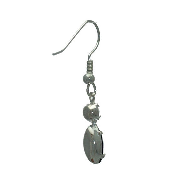 SALAMACINA Silver Plated Jet Crystal Hook Earrings
