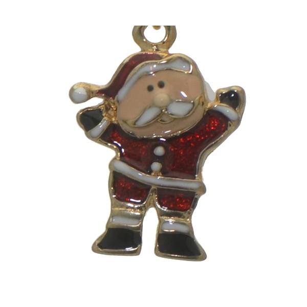 SANTA RED Gold plated Father Christmas Hook Earrings
