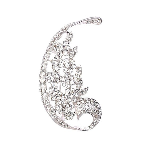 SARA-LOU Silver tone Crystal Spray Brooch