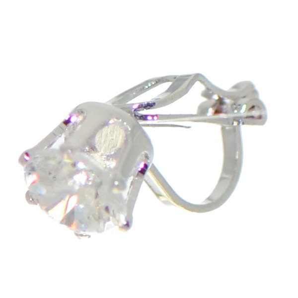 SELENE silver plated crystal clip on earrings by Rodney