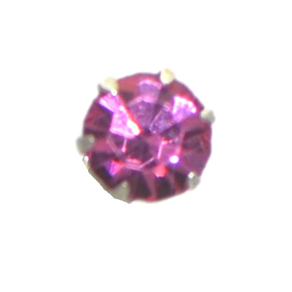 SEMIRAMIS 6mm Sterling Silver Pink Crystal Post Earrings