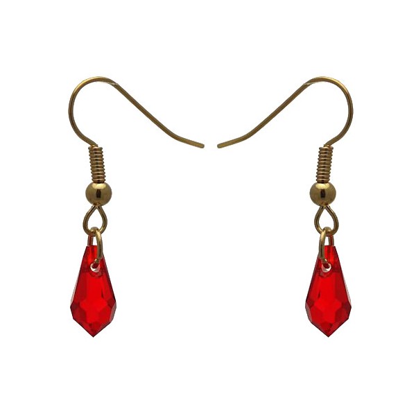 SERAPHINA Gold Plated Light Siam Hook Earrings