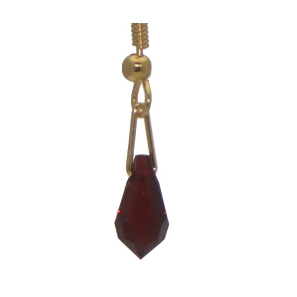 SERAPHINA Gold Plated Siam Crystal Hook Earrings