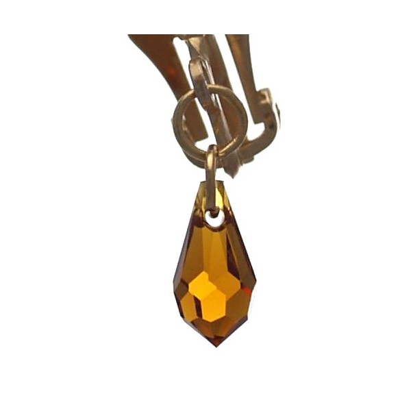 SERAPHINA Gold Plated Topaz Clip On Earrings