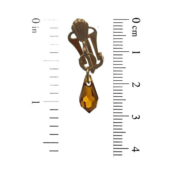 SERAPHINA Gold Plated Topaz Clip On Earrings