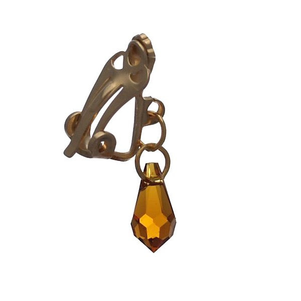 SERAPHINA Gold Plated Topaz Clip On Earrings