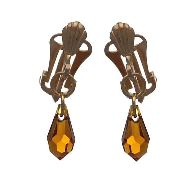 SERAPHINA Gold Plated Topaz Clip On Earrings