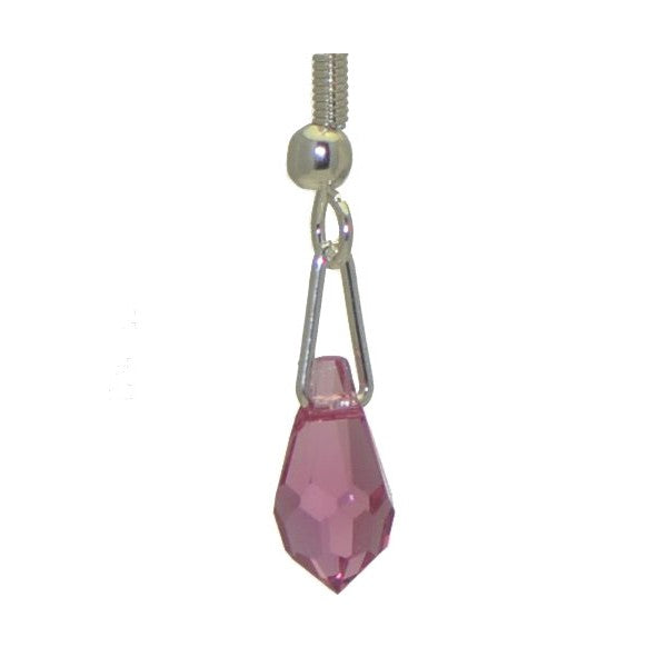 SERAPHINA Silver Plated Light Rose Crystal Hook Earrings