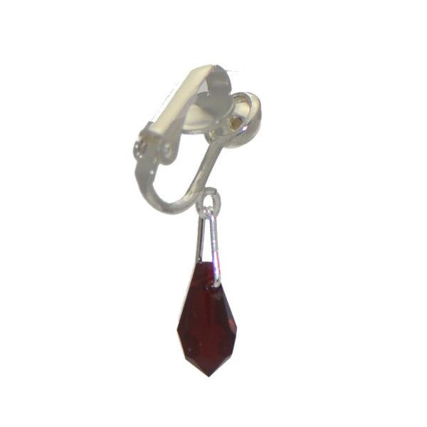 SERAPHINA Silver Plated Siam Crystal Clip On Earrings