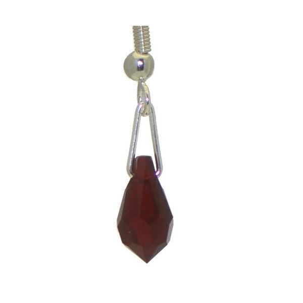 SERAPHINA Silver Plated Siam Crystal Hook Earrings