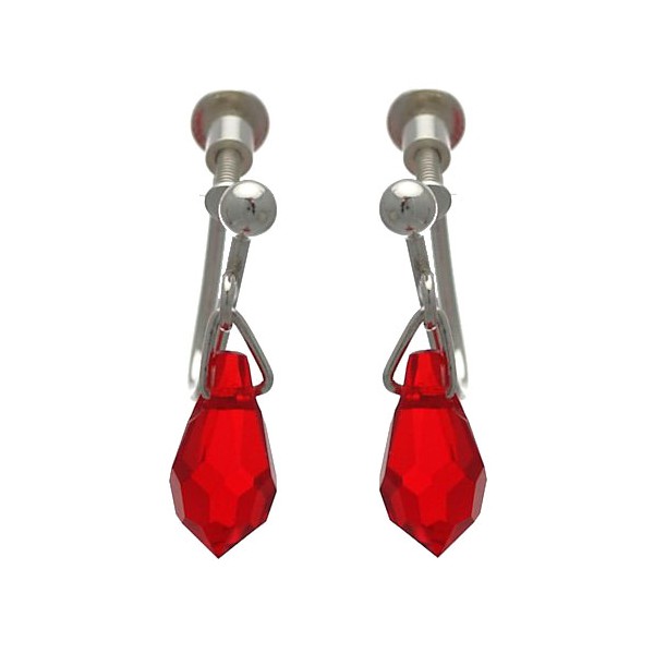 SERAPHINA Sterling Silver Light Siam Screw Earrings