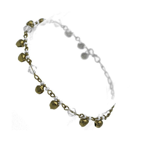 Sevita Gold tone White Clear Ankle Chain
