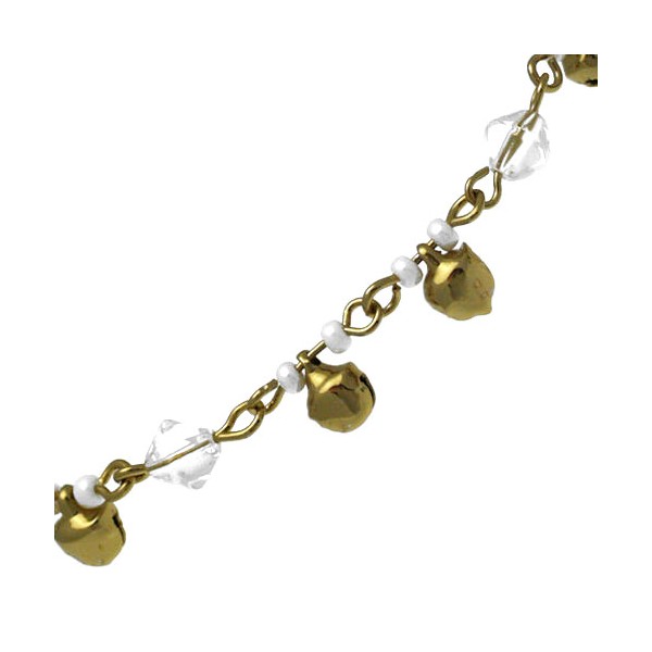 Sevita Gold tone White Clear Ankle Chain