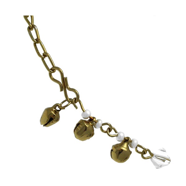 Sevita Gold tone White Clear Ankle Chain