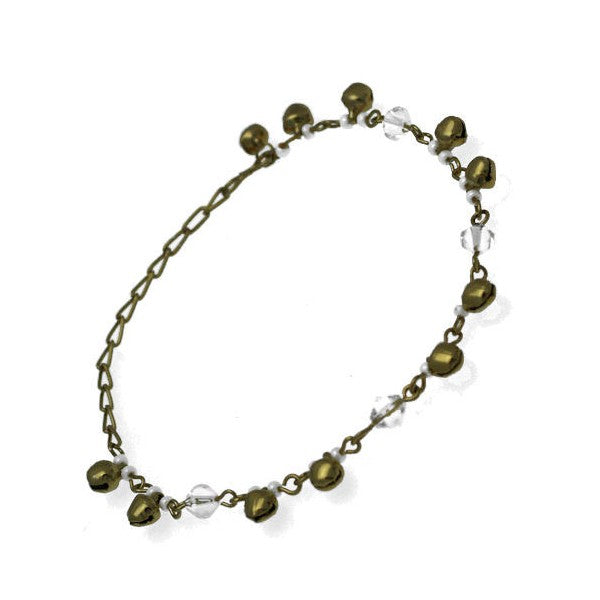 Sevita Gold tone White Clear Ankle Chain