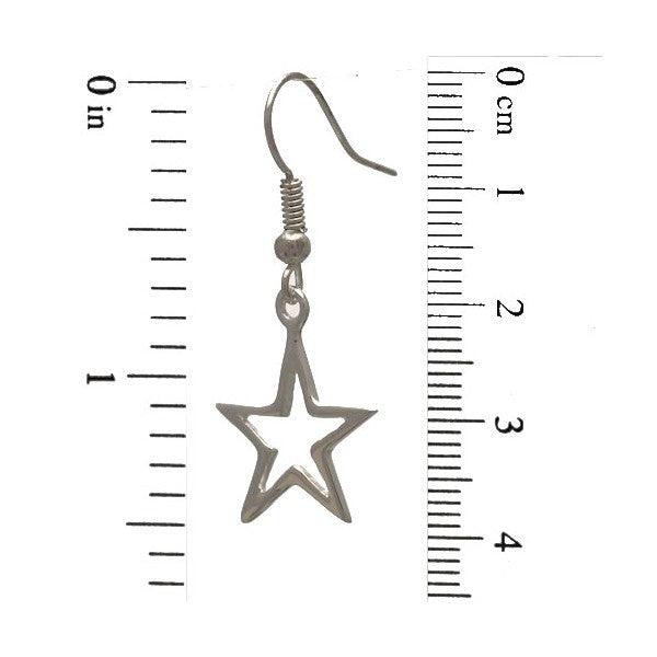 STARLIGHT Silver Plated Star Hook Earrings By VIZ