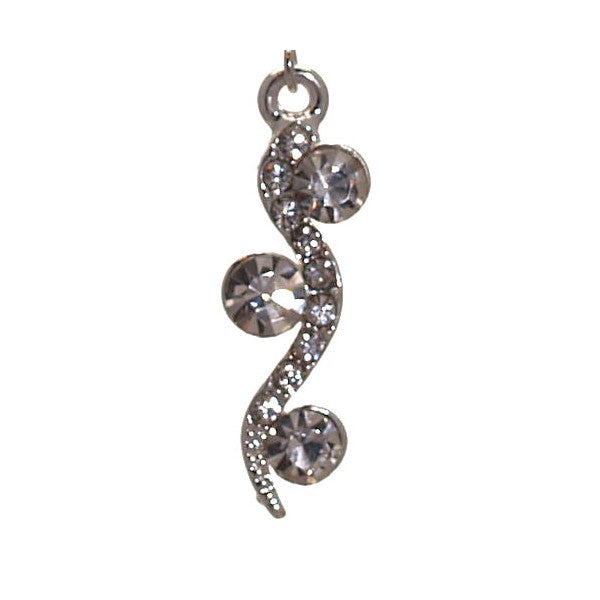 TERRI-ANN Silver tone Crystal Hook Earrings