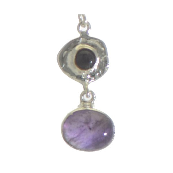 TRAVIATA Silver Plated Amethyst Hook Earrings By VIZ