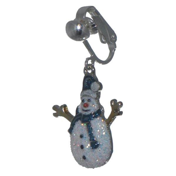 TWIGGY Silver plated Snowman Clip On Earrings
