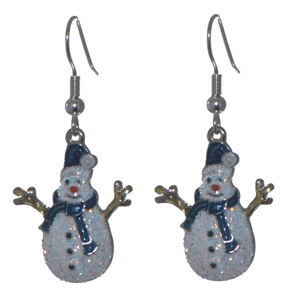 TWIGGY Silver plated Snowman Hook Earrings