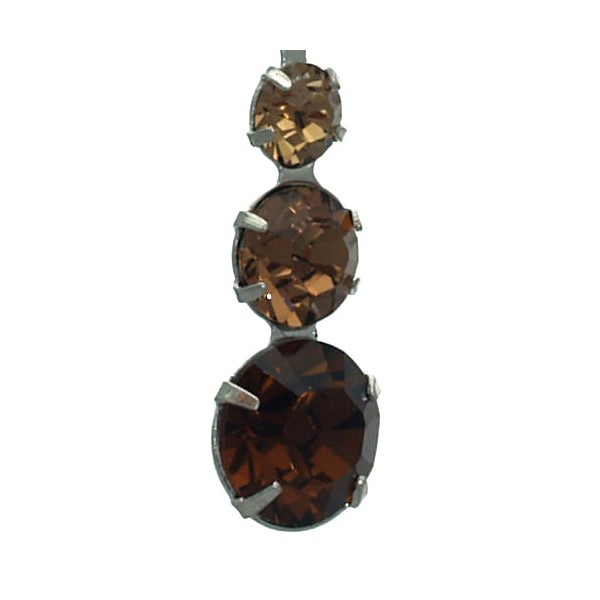 UNA 3 Tone Topaz Crystal Silver Plated Hook Earrings