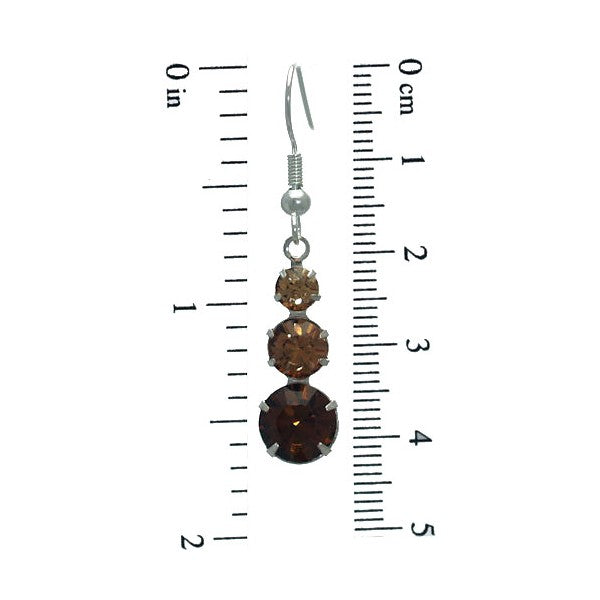 UNA 3 Tone Topaz Crystal Silver Plated Hook Earrings