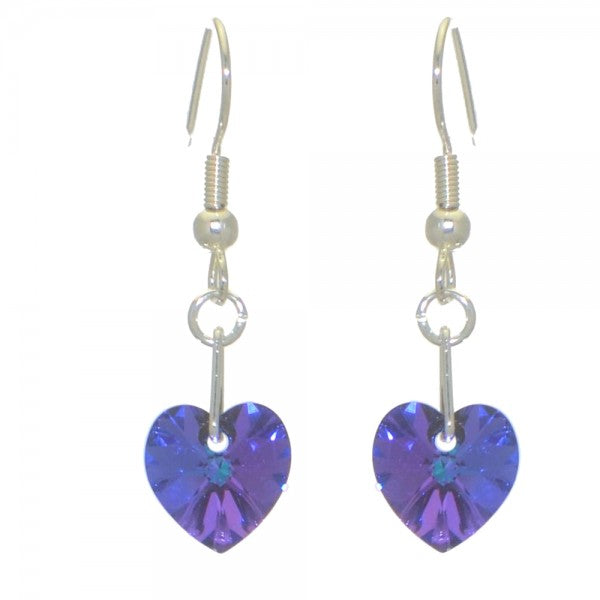 VALENTINE 10mm silver plated heliotrope hook earrings