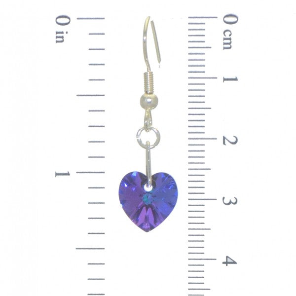 VALENTINE 10mm silver plated heliotrope hook earrings