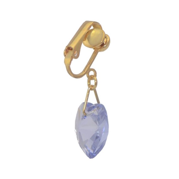 VALENTINE G-Plated Provence Lavender Heart Clip Earrings