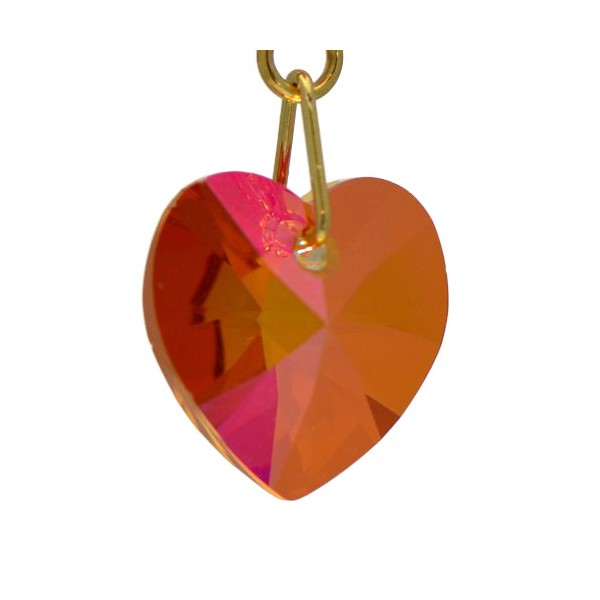 VALENTINE Gold Plated Astral Pink Crystal Heart Clip On Earrings