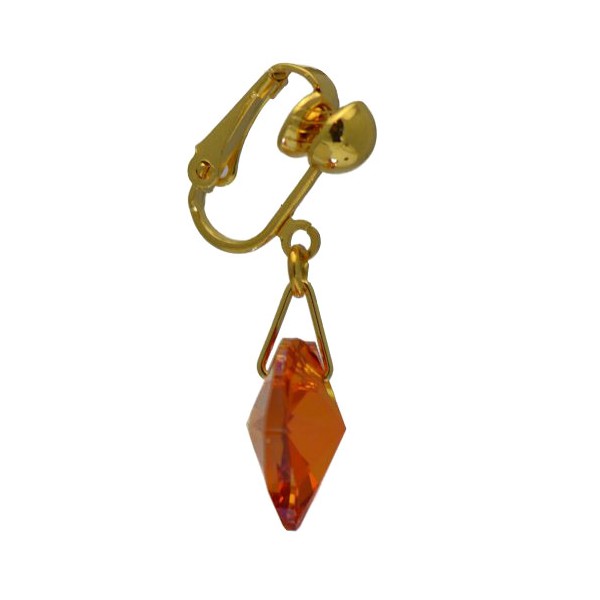 VALENTINE Gold Plated Astral Pink Crystal Heart Clip On Earrings