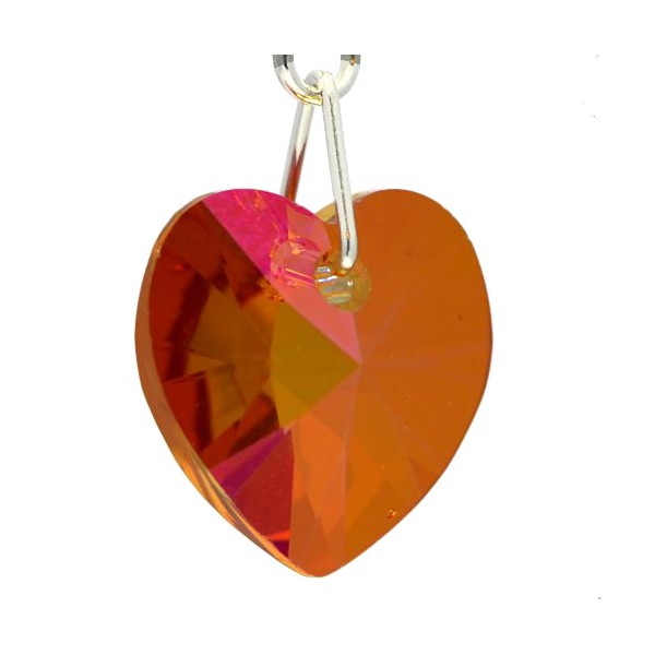 VALENTINE Silver Plated Astral Pink Crystal Heart Hook Earrings