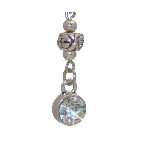 WILLOW Silver tone Crystal Post Earrings