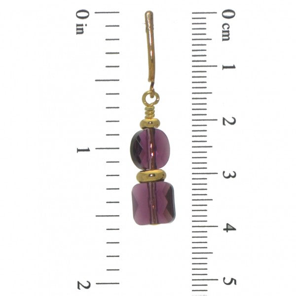 AASHA gold plated amethyst clip on earrings