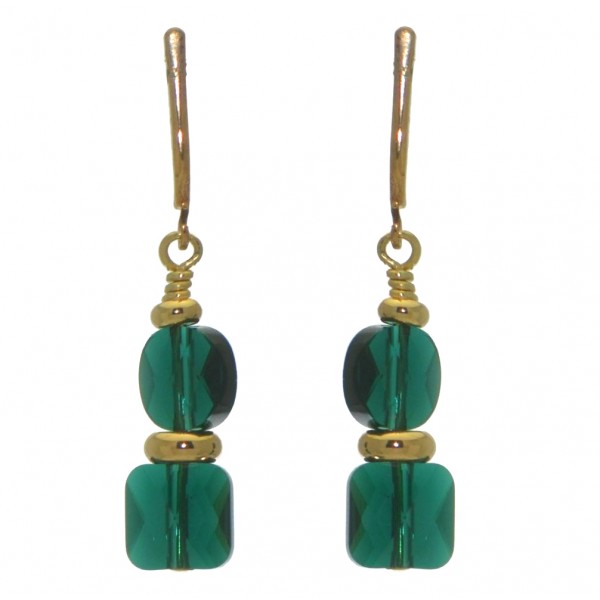 AASHA gold plated emerald clip on earrings