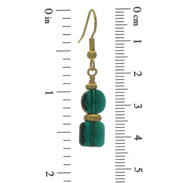 AASHA gold plated emerald hook earrings