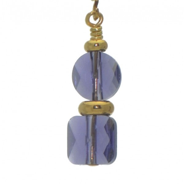 AASHA gold plated tanzanite crystal clip on earrings