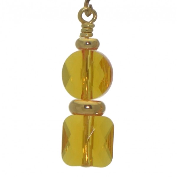 AASHA gold plated topaz crystal clip on earrings